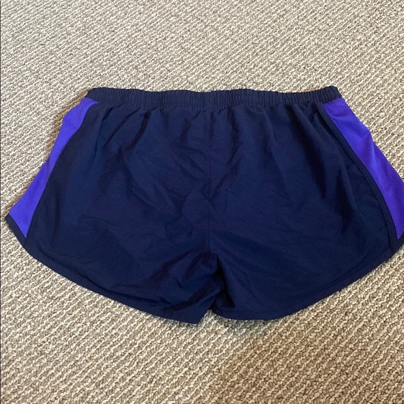 Navy and purple adidas athletic shorts - Picture 2 of 5